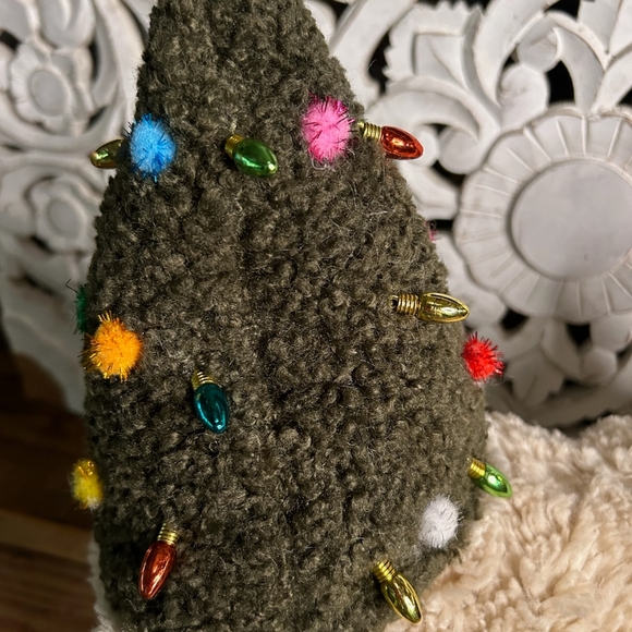 Pottery Barn Pillow, Dog with Christmas Tree Hat! - Picture 3 of 5